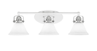 Toltec Lighting - 1933-WHBN-311 - Three Light Bath Bar - Easton - White & Brushed Nickel