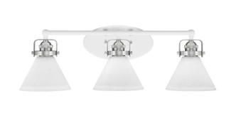 Toltec Lighting - 1933-WHBN-312 - Three Light Bath Bar - Easton - White & Brushed Nickel
