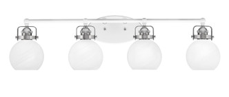 Toltec Lighting - 1934-WHBN-4101 - Four Light Bath Bar - Easton - White & Brushed Nickel