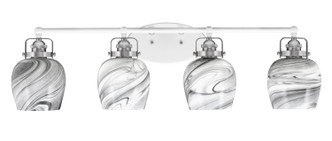 Toltec Lighting - 1934-WHBN-4819 - Four Light Bath Bar - Easton - White & Brushed Nickel