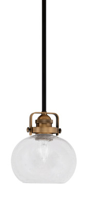 Toltec Lighting - 1941-MBBR-202 - One Light Mini Pendant - Easton - Matte Black & Brass