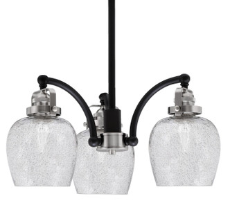 Toltec Lighting - 1943-MBBN-4812 - Three Light Chandelier - Easton - Matte Black & Brushed Nickel