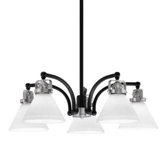 Toltec Lighting - 1945-MBBN-312 - Five Light Chandelier - Easton - Matte Black & Brushed Nickel