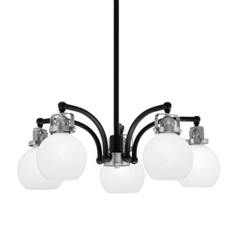Toltec Lighting - 1945-MBBN-4101 - Five Light Chandelier - Easton - Matte Black & Brushed Nickel