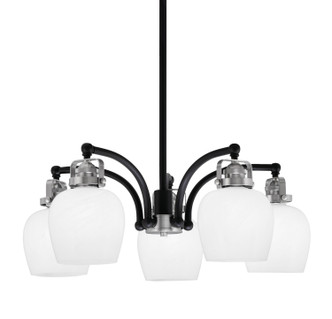 Toltec Lighting - 1945-MBBN-4811 - Five Light Chandelier - Easton - Matte Black & Brushed Nickel