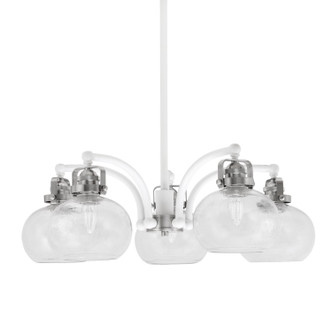 Toltec Lighting - 1945-WHBN-202 - Five Light Chandelier - Easton - White & Brushed Nickel