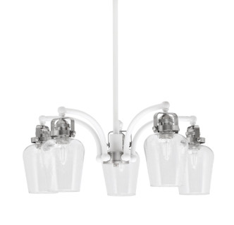 Toltec Lighting - 1945-WHBN-210 - Five Light Chandelier - Easton - White & Brushed Nickel