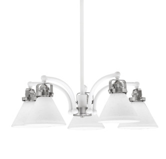 Toltec Lighting - 1945-WHBN-312 - Five Light Chandelier - Easton - White & Brushed Nickel