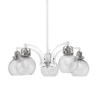 Toltec Lighting - 1945-WHBN-4102 - Five Light Chandelier - Easton - White & Brushed Nickel