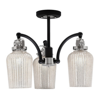 Toltec Lighting - 1947-MBBN-4253 - Three Light Semi-Flush Mount - Easton - Matte Black & Brushed Nickel