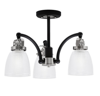 Toltec Lighting - 1947-MBBN-500 - Three Light Semi-Flush Mount - Easton - Matte Black & Brushed Nickel