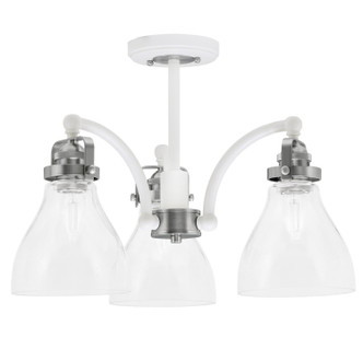 Toltec Lighting - 1947-WHBN-4760 - Three Light Semi-Flush Mount - Easton - White & Brushed Nickel