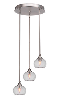 Toltec Lighting - 2143-BN-202 - Three Light Cluster Pendalier - Empire - Brushed Nickel
