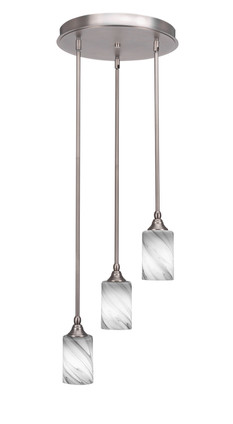 Toltec Lighting - 2143-BN-3009 - Three Light Cluster Pendalier - Empire - Brushed Nickel