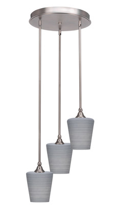 Toltec Lighting - 2143-BN-4032 - Three Light Cluster Pendalier - Empire - Brushed Nickel