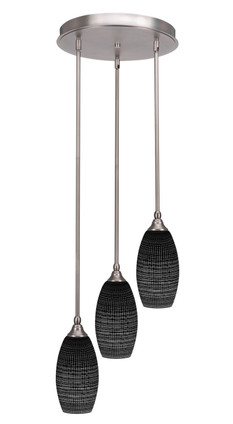 Toltec Lighting - 2143-BN-4049 - Three Light Cluster Pendalier - Empire - Brushed Nickel