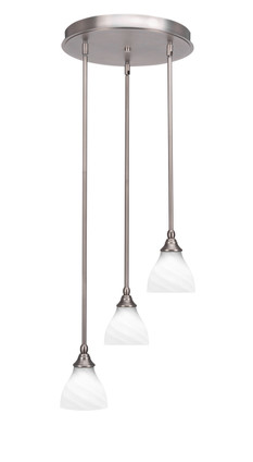 Toltec Lighting - 2143-BN-4761 - Three Light Cluster Pendalier - Empire - Brushed Nickel