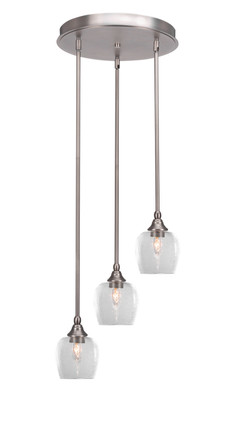 Toltec Lighting - 2143-BN-4810 - Three Light Cluster Pendalier - Empire - Brushed Nickel