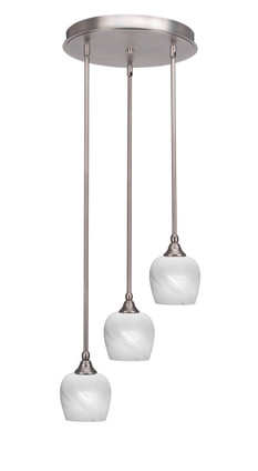 Toltec Lighting - 2143-BN-4811 - Three Light Cluster Pendalier - Empire - Brushed Nickel