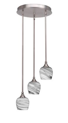 Toltec Lighting - 2143-BN-4819 - Three Light Cluster Pendalier - Empire - Brushed Nickel