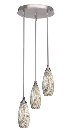 Toltec Lighting - 2143-BN-5064 - Three Light Cluster Pendalier - Empire - Brushed Nickel