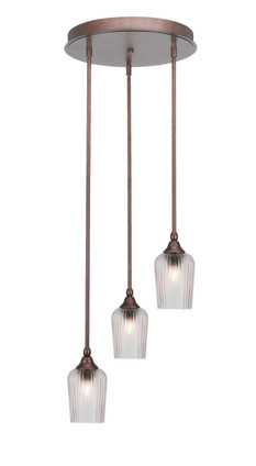 Toltec Lighting - 2143-BRZ-4250 - Three Light Cluster Pendalier - Empire - Bronze