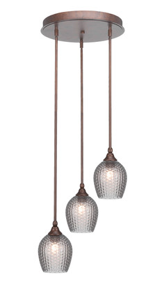 Toltec Lighting - 2143-BRZ-4902 - Three Light Cluster Pendalier - Empire - Bronze