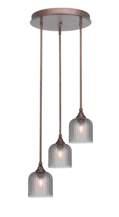 Toltec Lighting - 2143-BRZ-4912 - Three Light Cluster Pendalier - Empire - Bronze