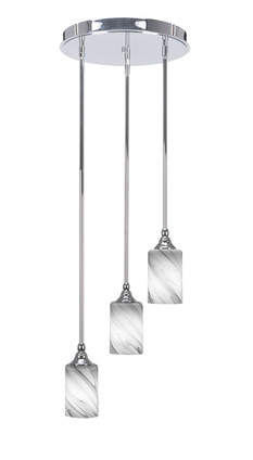 Toltec Lighting - 2143-CH-3009 - Three Light Cluster Pendalier - Empire - Chrome