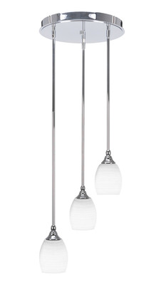 Toltec Lighting - 2143-CH-4021 - Three Light Cluster Pendalier - Empire - Chrome