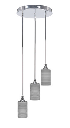 Toltec Lighting - 2143-CH-4062 - Three Light Cluster Pendalier - Empire - Chrome