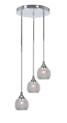 Toltec Lighting - 2143-CH-4100 - Three Light Cluster Pendalier - Empire - Chrome