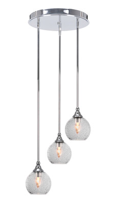 Toltec Lighting - 2143-CH-4102 - Three Light Cluster Pendalier - Empire - Chrome