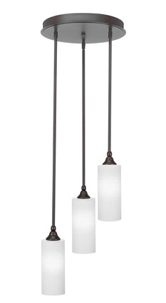 Toltec Lighting - 2143-DG-4091 - Three Light Cluster Pendalier - Empire - Dark Granite