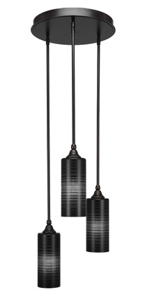 Toltec Lighting - 2143-DG-4099 - Three Light Cluster Pendalier - Empire - Dark Granite
