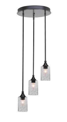 Toltec Lighting - 2143-MB-3002 - Three Light Cluster Pendalier - Empire - Matte Black