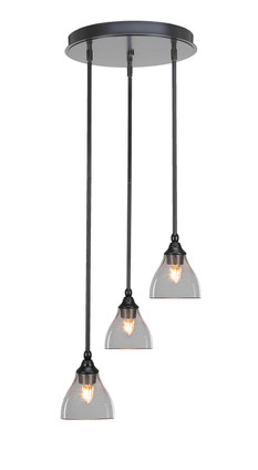 Toltec Lighting - 2143-MB-4760 - Three Light Cluster Pendalier - Empire - Matte Black