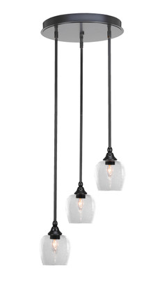 Toltec Lighting - 2143-MB-4810 - Three Light Cluster Pendalier - Empire - Matte Black