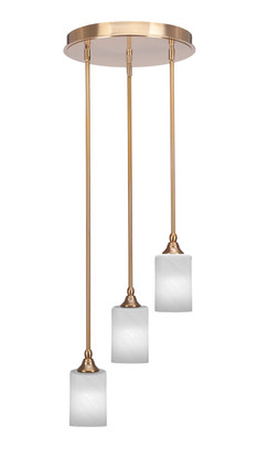 Toltec Lighting - 2143-NAB-3001 - Three Light Cluster Pendalier - Empire - New Age Brass