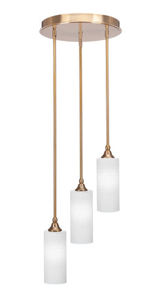 Toltec Lighting - 2143-NAB-4091 - Three Light Cluster Pendalier - Empire - New Age Brass