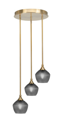 Toltec Lighting - 2143-NAB-4622 - Three Light Pendalier - Empire - New Age Brass