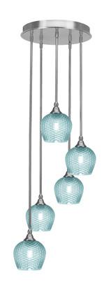Toltec Lighting - 2145-BN-4605 - Five Light Pendalier - Empire - Brushed Nickel