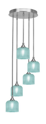 Toltec Lighting - 2145-BN-4615 - Five Light Pendalier - Empire - Brushed Nickel