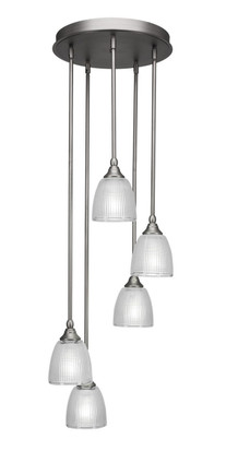 Toltec Lighting - 2145-BN-500 - Five Light Cluster Pendalier - Empire - Brushed Nickel