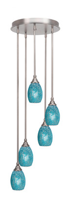 Toltec Lighting - 2145-BN-5055 - Five Light Pendalier - Empire - Brushed Nickel