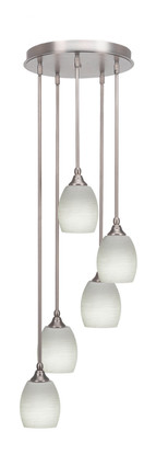 Toltec Lighting - 2145-BN-615 - Five Light Pendalier - Empire - Brushed Nickel