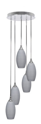 Toltec Lighting - 2145-CH-4042 - Five Light Pendalier - Empire - Chrome