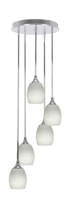 Toltec Lighting - 2145-CH-615 - Five Light Pendalier - Empire - Chrome