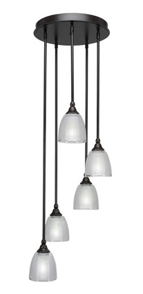 Toltec Lighting - 2145-DG-500 - Five Light Cluster Pendalier - Empire - Dark Granite