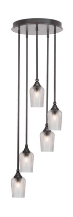 Toltec Lighting - 2145-ES-4250 - Five Light Pendalier - Empire - Espresso